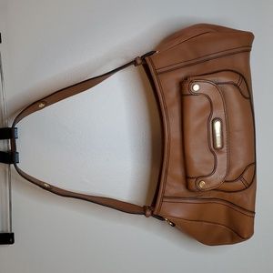 Etienne Aigner tan purse, saddle style with POCKETS, POCKETS, POCKETS!!!